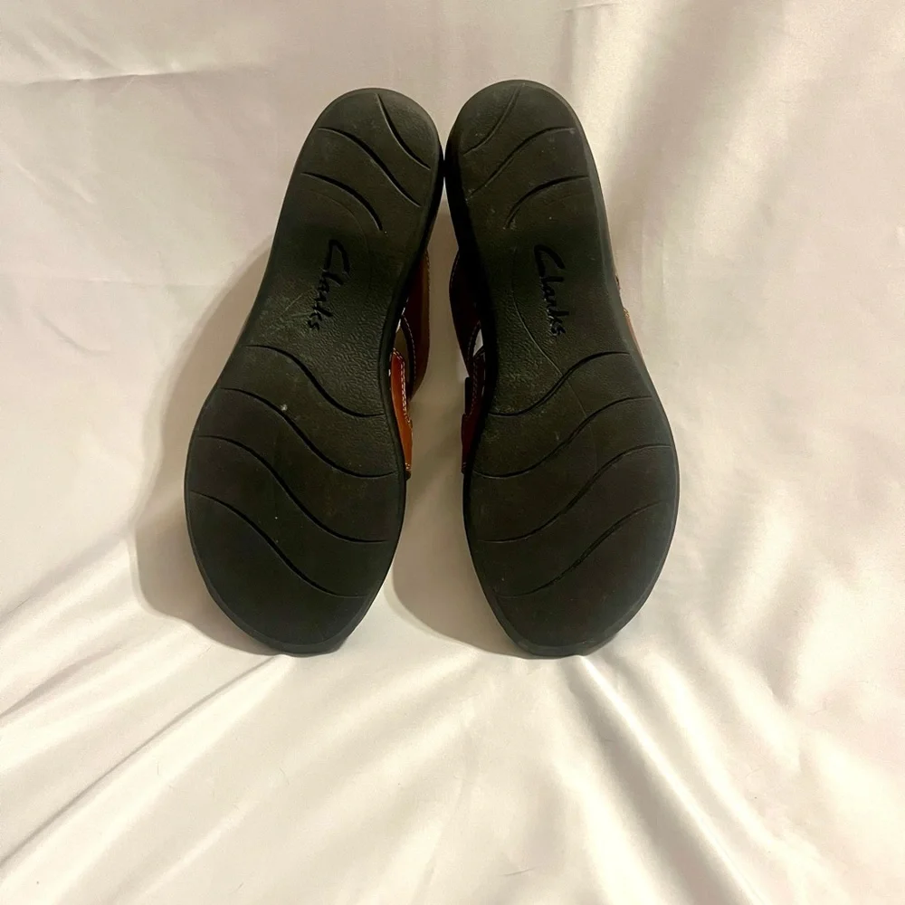 Clark’s Collection sandals, Leisa Higley Slide Brown Leather Womens Size 8.5 - Picture 8 of 9